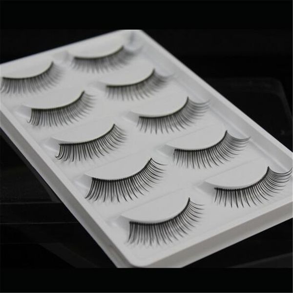 

5 pairs natural false eyelashes handmade makeup long thick black extension eye lashes crisscross eyelash ing