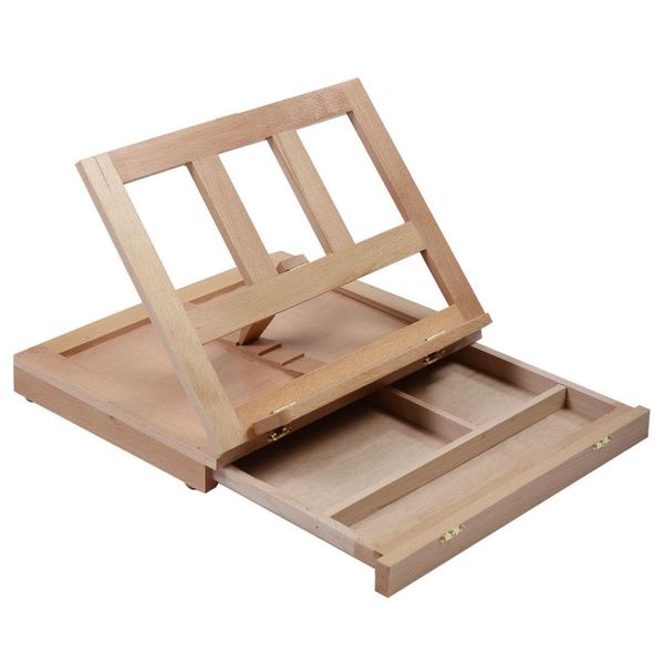 

folding&portable artist desk easel wood multi positions sketching sketch drawer