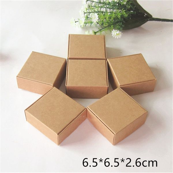 

brown paper box party favor gift candy craft handmade soap package cardboard kraft boxes 6.5*6.5*2.6cm