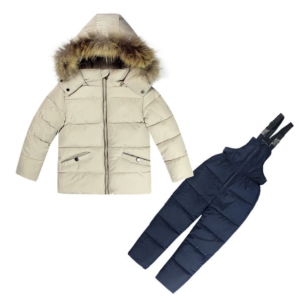 

russia children's winter jackets boys clothing set 2pcs overalls ski suits warm windproof outwear snowsuits 2-6t kids sale, Blue;gray
