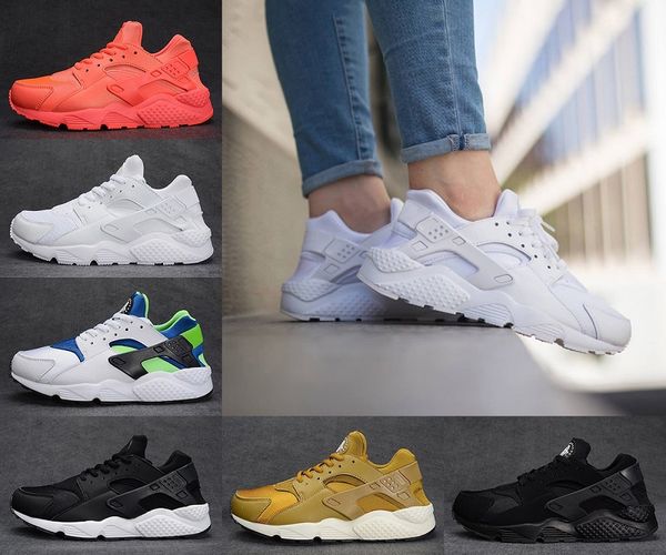 

Nike Air Huarache 2018 Классический Air Run Huarache 1 кроссовки тройной белый черный красное золото высокое качество Huaraches мужчины женские спортивные кроссовки Eur 36-45