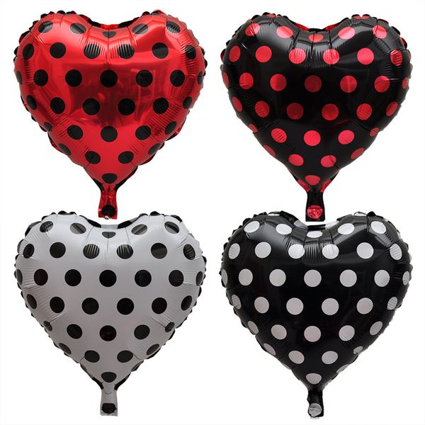 Ladybug Dot Heart Foil Balloons 18inch Globos Wedding Birthday
