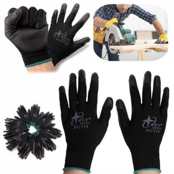 

2018 New Wholesale 12 Pair Nitrile Coated Working Gloves Nylon Safety Labour Factory Garden Repair Protectore Gloves Fashion Hot