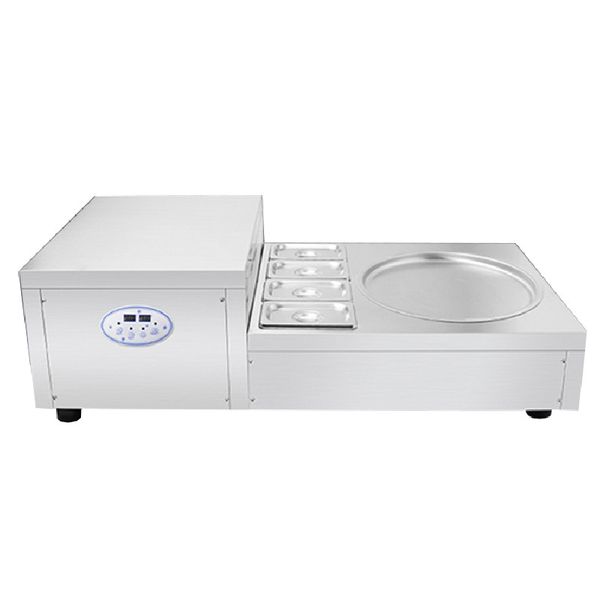

portable fried frozen yogurt soft ice cream machine / flat round pans fry roll ice cream machine