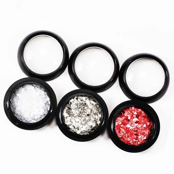 

mix 3 color nail sequins flakes irregular rhombus decorated nails accessories acrylic sticker for finger salon tools manicure, Silver;gold