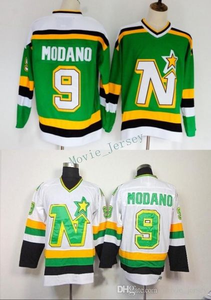

Men Minnesota North Stars Ice Hockey Jerseys Cheap 9 Mike Modano Vintage CCM Authentic Stitched Jerseys Mix Order