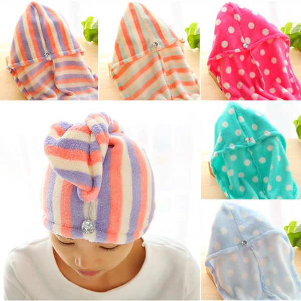 

women bathroom super absorbent quick drying superfine fiber flower bath towel hair dry bath cap salon towel cap bathing dhl wx9-430
