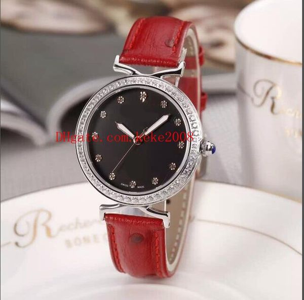 

7 style luxury fashion watch car w6920038 36mm diamond border leather bands strap vk quartz chronograph working ladies women's watches, Slivery;brown