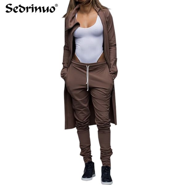 

cotton set and pants women runway spring autumn long sleeve and pants suits women clubwear outfits casual tracksuit, Gray