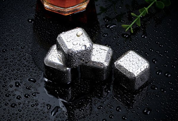 

4pcs wine stainless steel cooler stones ice cube soapstone wine beer rocks