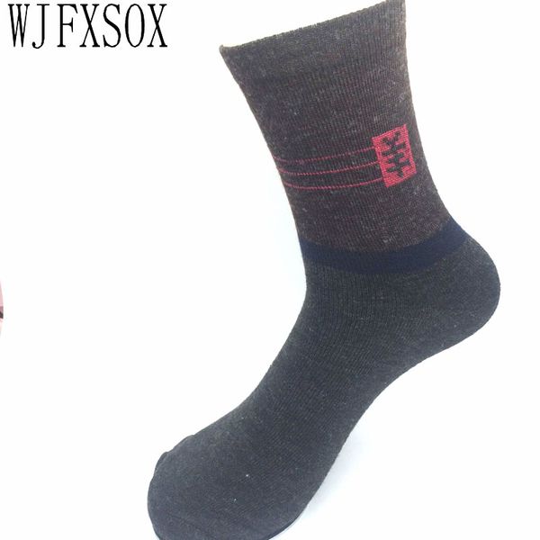 

wjfxsox 10 pairs winter combed cotton men socks male casual in tube wool socks men fashion colorful dress business meias, Black