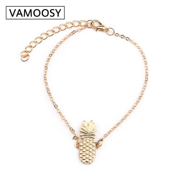 

vamoosy minimalism pineapple bracelet for women dainty gifts jewelry 2018 friendship jewelry gold ananas bracelet femme newest, Golden;silver