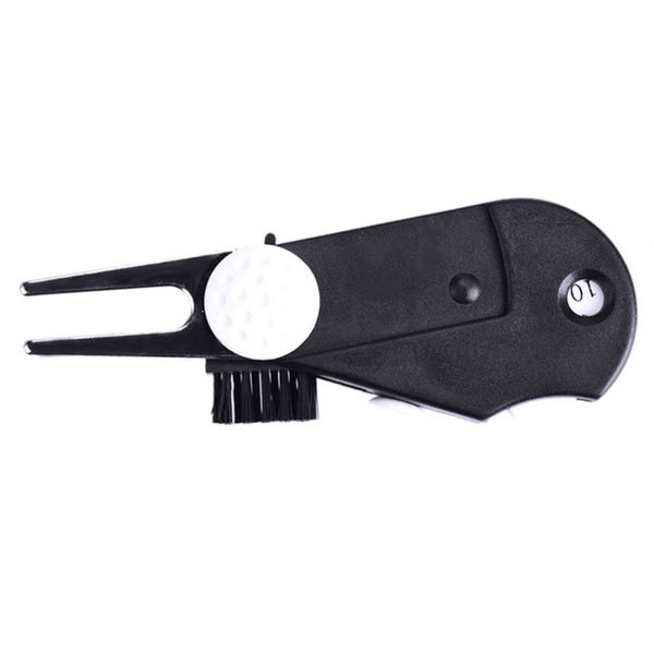 

5 in 1 steel golf divot repair tool pitch groove cleaner golf pitchfork putting green fork accessories