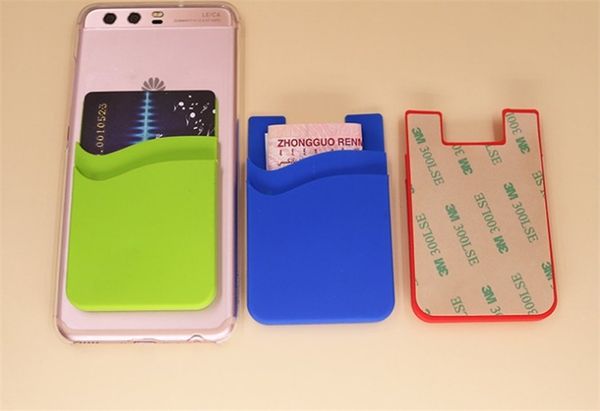 

low price wholesale universal mobile phone card holder case adhesive stick id credit business mobile card holder pocket pouch for cellphone