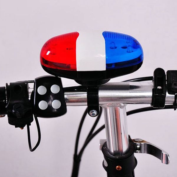 

bicycle 6 flashing led 4 sounds siren trumpet horn bell bike rear light bb55