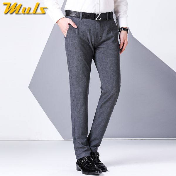 

drop-ship muls brand men pants business suit straight father pant men spring autumn winter classic slim fit casual male trousers, Black