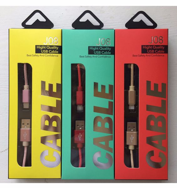 

2m braided u b micro charger durable type c cable for am ung htc ony lg phone with metal head plug with retail package