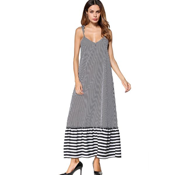 

Nightgowns Women Nightgown Sexy V-neck Sleeveless Stripe Women Sleepwear Ladies Sexy Lingerie Sleepdress Nightdress Sleepshirts, Gray