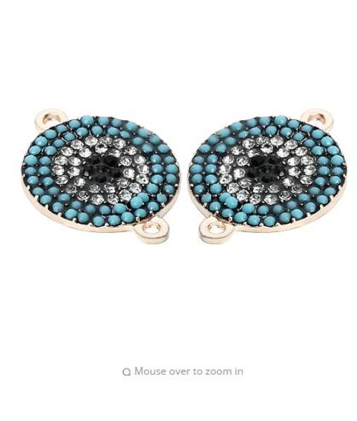 

5pcs/lot 2016 fashion necklace bracelet micro pave cz pendants connectors gold color metal connectors for jewelry making f3966, Silver