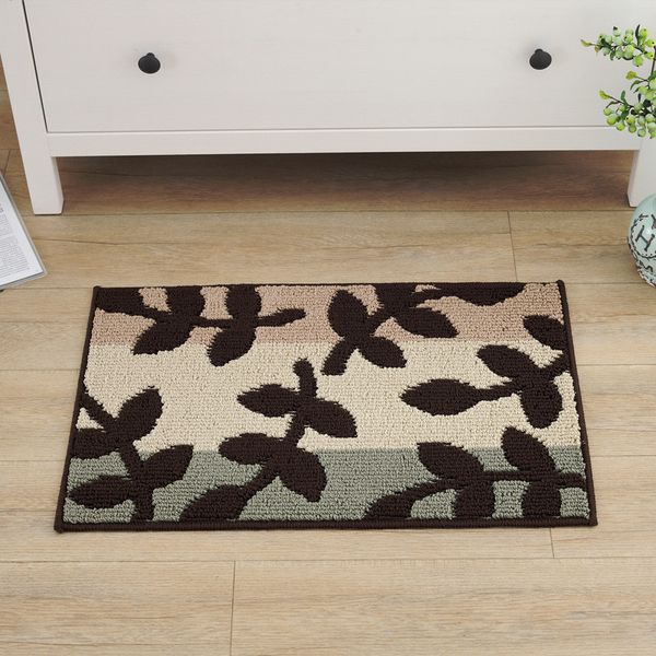

to enter the door mat wear-resistant polypropylene leaf pattern ground rug kitchen bathroom water absorbent non-slip carpet