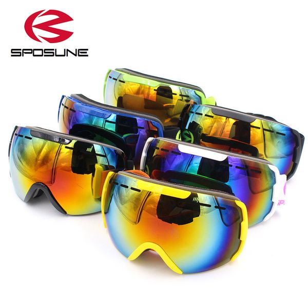 

skiing glasses men women 6 colors double layers anti-fog windproof big ski mask goggles winter mountaineering glasses eyewear