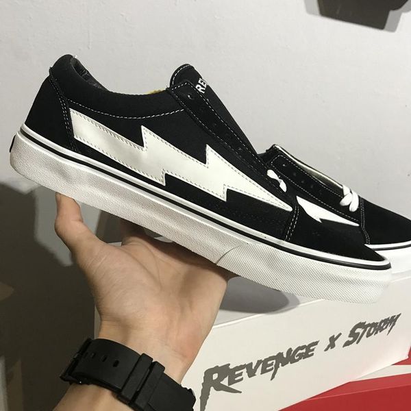 

revenge x storm canvas shoes skateboarding shoes men and women size 36-44, Black