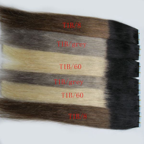 Прямые 40 шт. За пакет ombre balayage горячая распродажа цвета # 1b # 613 блондинки настоящие человеческие волосы Extensons 40 шт. Блондинка реми Лента в волосах