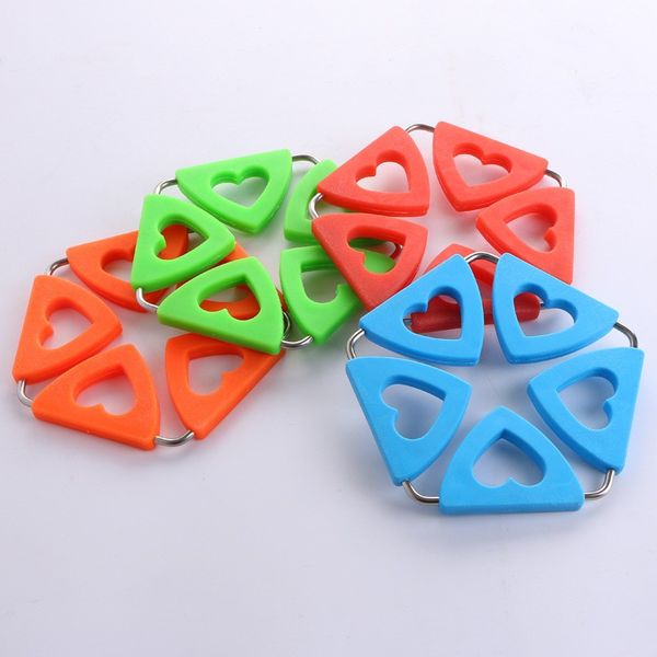 

peach blossom shaped stainless steel pot mat coasters silicone insulation mats against pad non slip placemat