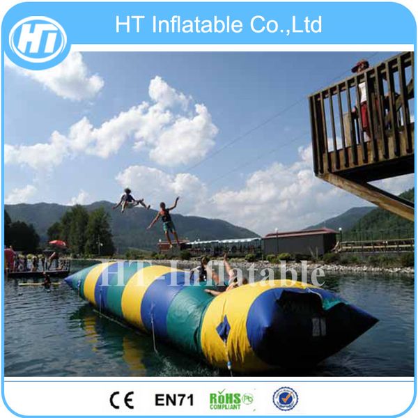 

custom inflatable water jumping pad, 9x3m inflatable water blob, inflatable water launch pad for sale