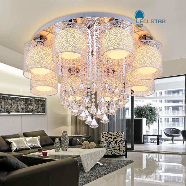 

led crystal chandeliers light modern pendant lamps brief circle living room lamps warm bedroom ceiling lights study light