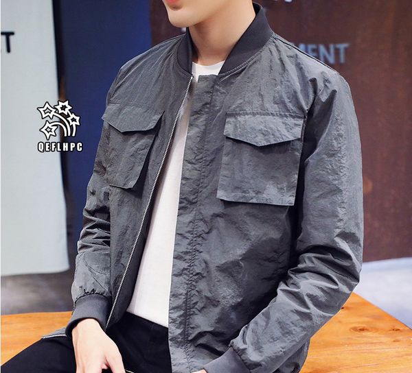 

autumn winter men jacket fashion casual jacket youth jacket loose coat jackets men outerwear &coats stand collar long sleeve polyester aj83, Black;brown