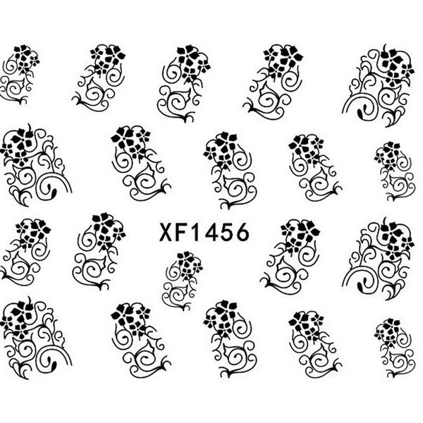 

outnail art 1 pc nail stickers women's diy nails sticker water transfer stickers finger nails art decals 2018 oct4, Black