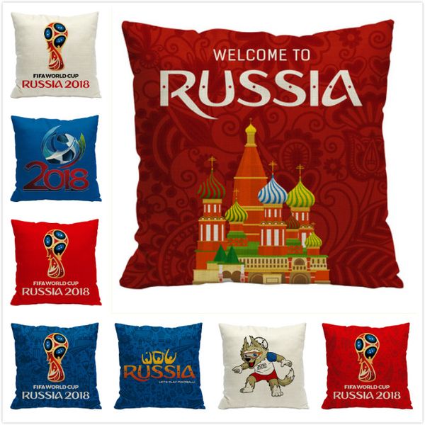 

carnival celebrations world cup football cushion home sofa decoration linen cotton custom pillow cases 18 styles