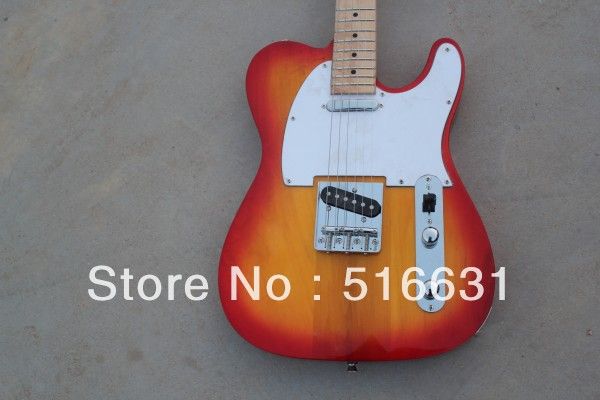 

wholesale new tele sunburst electric guitar spailted tree burl guitars