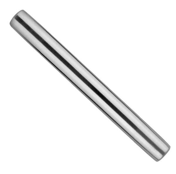 

professional rolling pin for baking smooth stainless steel metal & tapered design for fondant, pie crust, cookie & pastry dough roller