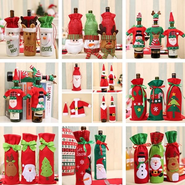 Christmas Decorations Wine Bottle Bag Cartoon Bottles Sleeves