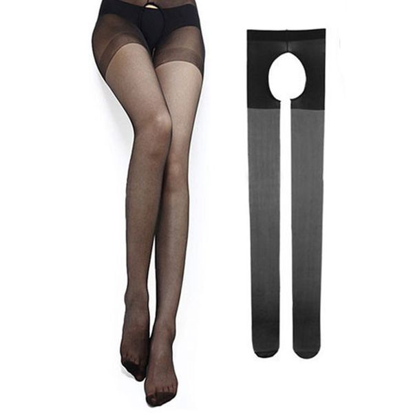 

black femme tights open crotch tights women thin solid crotchless pantyhose collants fantaisie femme, Black;white