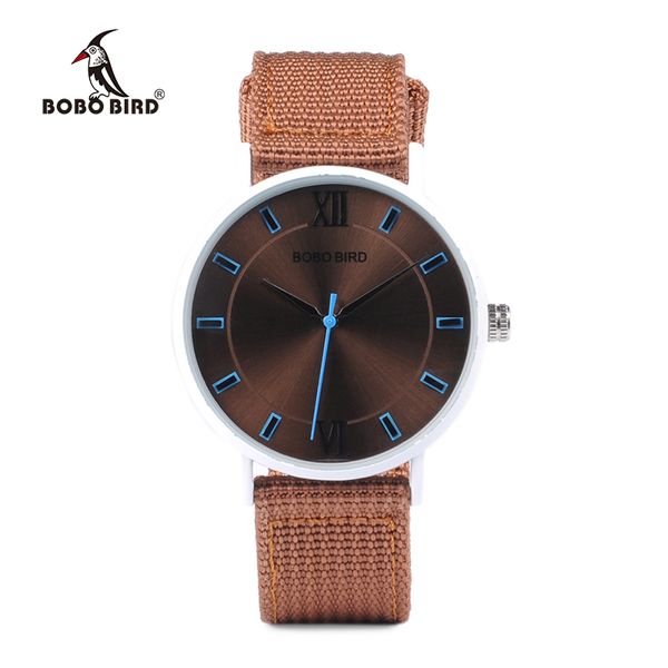 

nylon masculino antique designer women quartz p22-1 style saat strap wristwatches shipping bird bobo luxury relogio drop tdenj, Slivery;brown