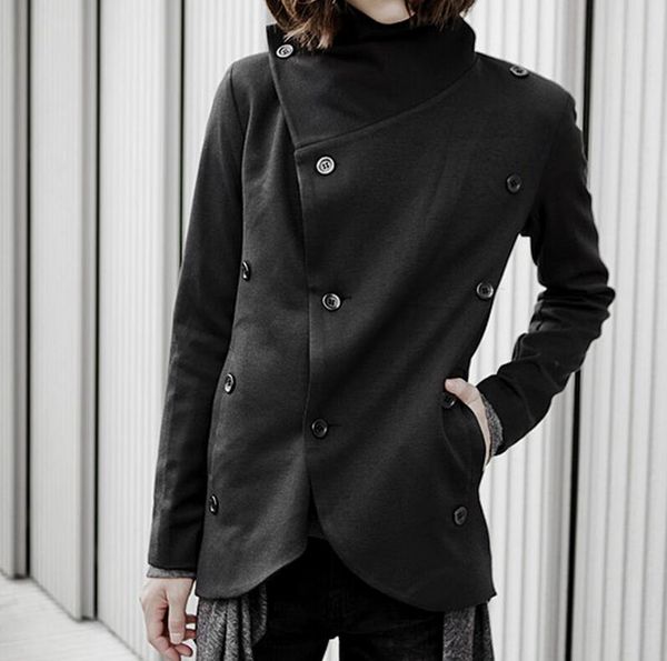 

s-5xl 2018 spring male new fashion big yards cultivate one's morality short jacket lapels fertilizer increased, Black