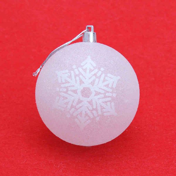 

8cm white snowflake christmas ball christmas tree decoration ball transfer high-grade matte painted balls 15g