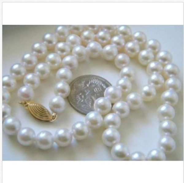 

2019 real 9-10mm south sea white natural pearl necklace 19 inch 14k gold marked, Silver