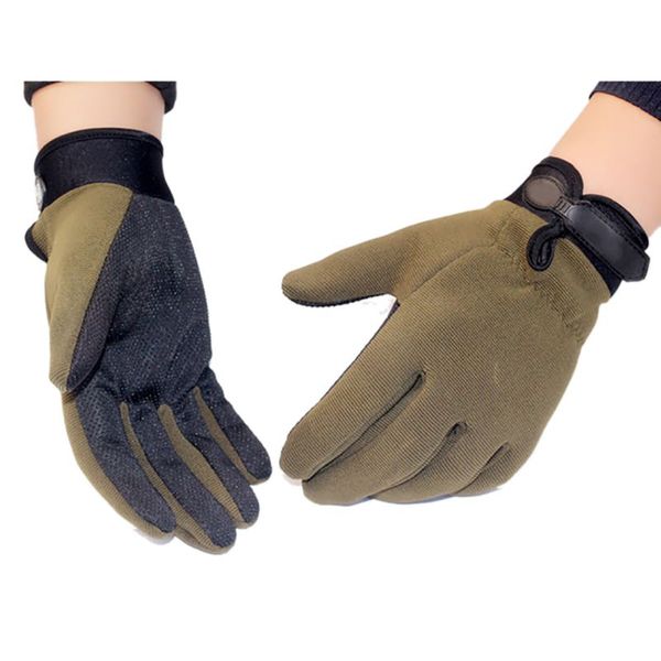 

nylon tactical hiking anti-slip full finger gloves outdoor gloves new, Black