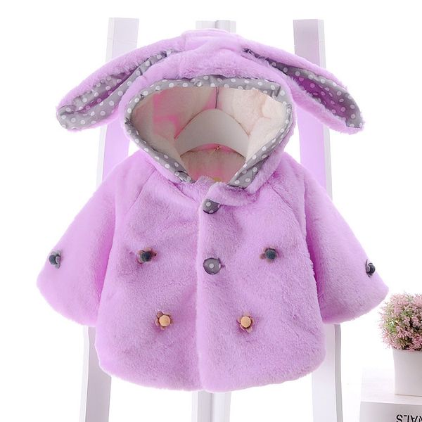 

bibicola fashion style baby girls autumn winter jackets infant fleece velvet long sleeve outerwear toddle thick cotton jackets, Blue;gray
