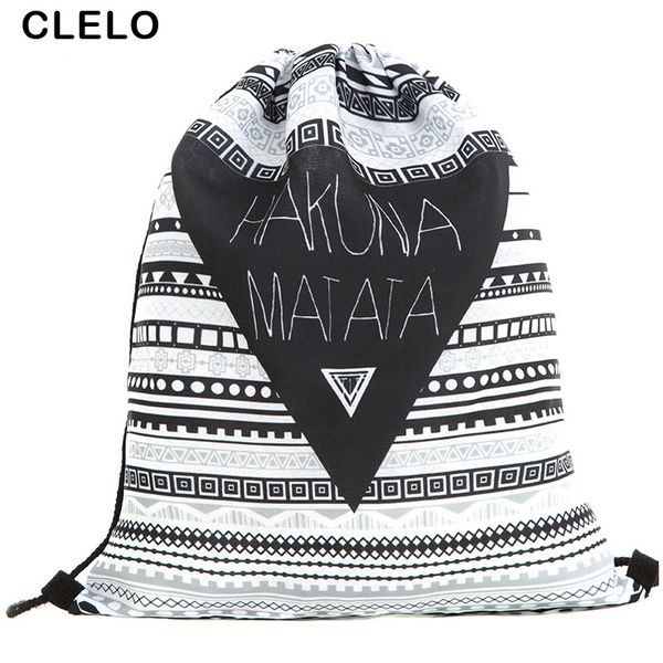 

clelo backpack hakuna matata fashion 3d printing backbag women travel drawstring backpacks for men girls bag