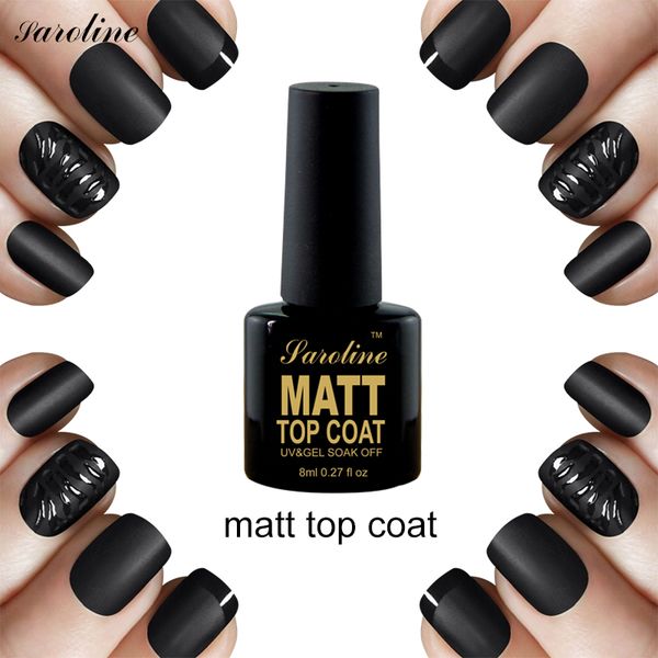 

saroline new 2018 matt varnish nail polish gel uv lot soak off gel lacquer nail designs 8ml matt varnish semi-permanent, Red;pink