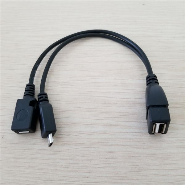 

10pcs/lot usb type a female to micro usb male & micro usb female otg data extension cable for mobile phone tablet 15cm