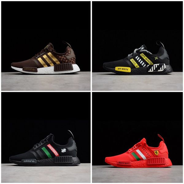 

Hot Sale NMD R1 Undefeated Primeknit PK Running Shoes Men Women brown black yellow red Sneakers Man orange red Runner R1 Sports Shoes