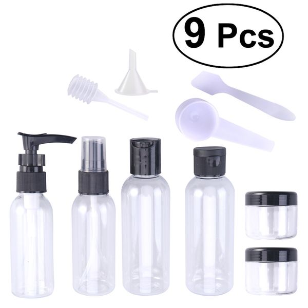 

9pcs travel bottle set toiletries liquid containers leak proof cosmetic makeup holder with bag refillable bottles accessories