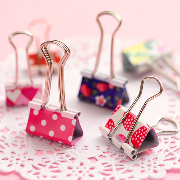 

24pcs/box 19mm 25mm mini cute kawaii metal holder paper clips office accessories clip binder paperclip clamps