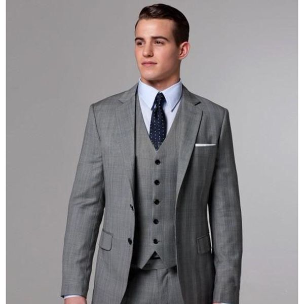 

custom made grey costume homme terno groom tuxedos groomsmen mens wedding suits slim fit men suit ( jacket+pants+vest+tie, White;black